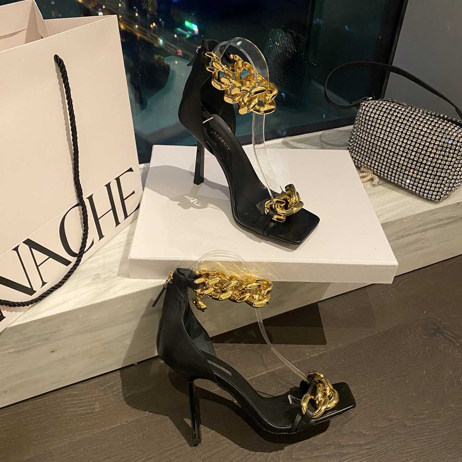 Versace Medusa Chain High Heel Sandals - PerfectKickZ