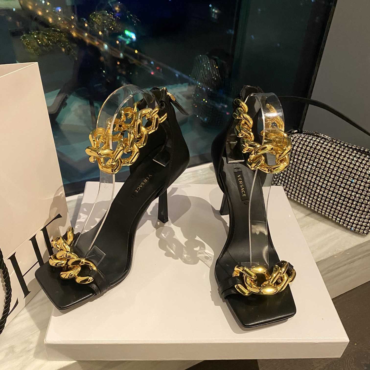 Versace Medusa Chain High Heel Sandals - PerfectKickZ