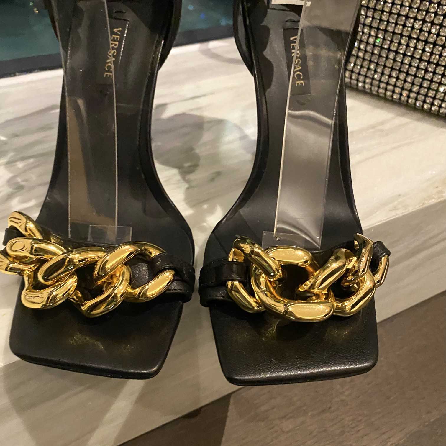 Versace Medusa Chain High Heel Sandals - PerfectKickZ