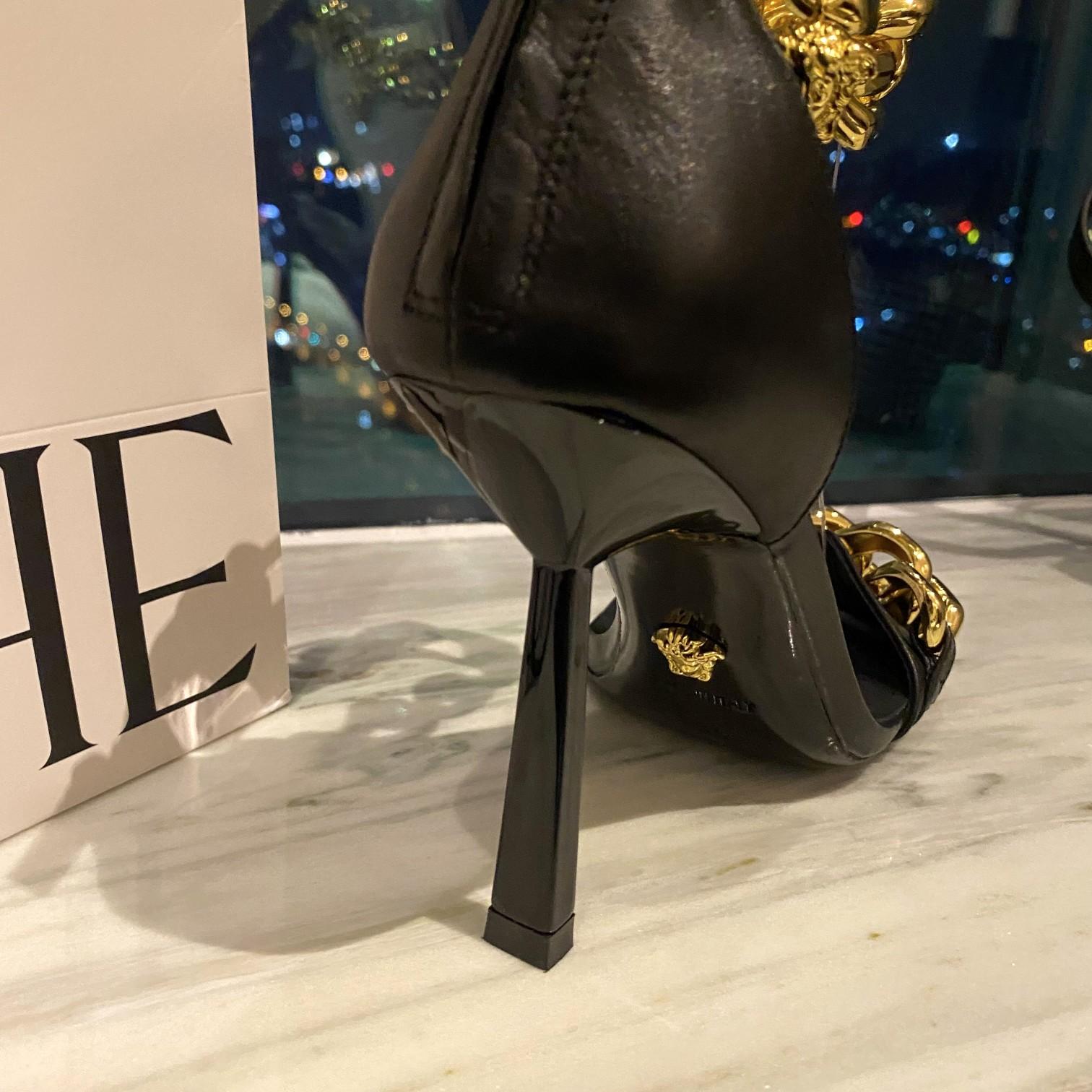 Versace Medusa Chain High Heel Sandals - PerfectKickZ