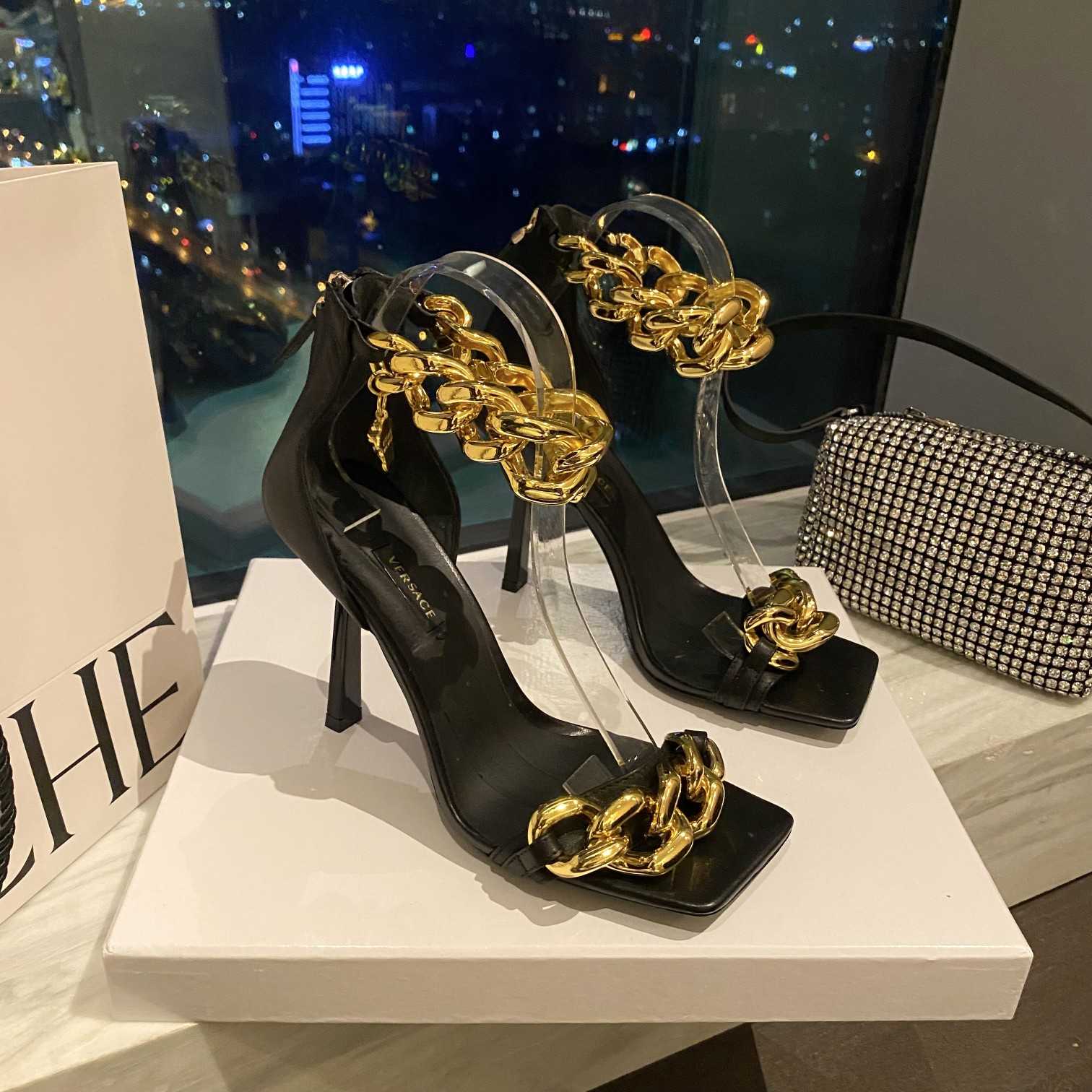 Versace Medusa Chain High Heel Sandals - PerfectKickZ