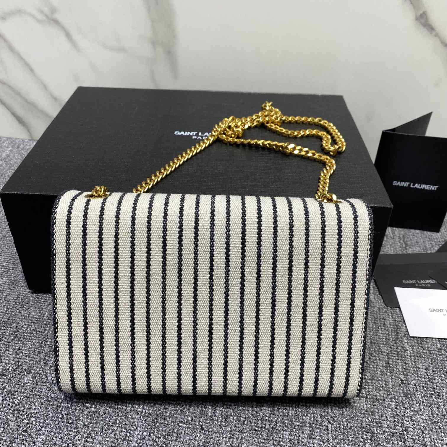 Saint Laurent Striped Small Chain Bag(20x13x5.5cm) - PerfectKickZ