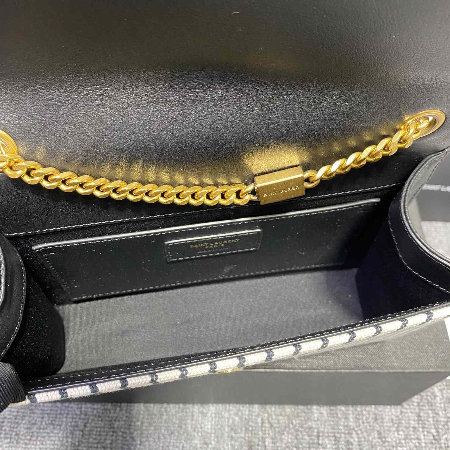 Saint Laurent Striped Small Chain Bag(20x13x5.5cm) - PerfectKickZ