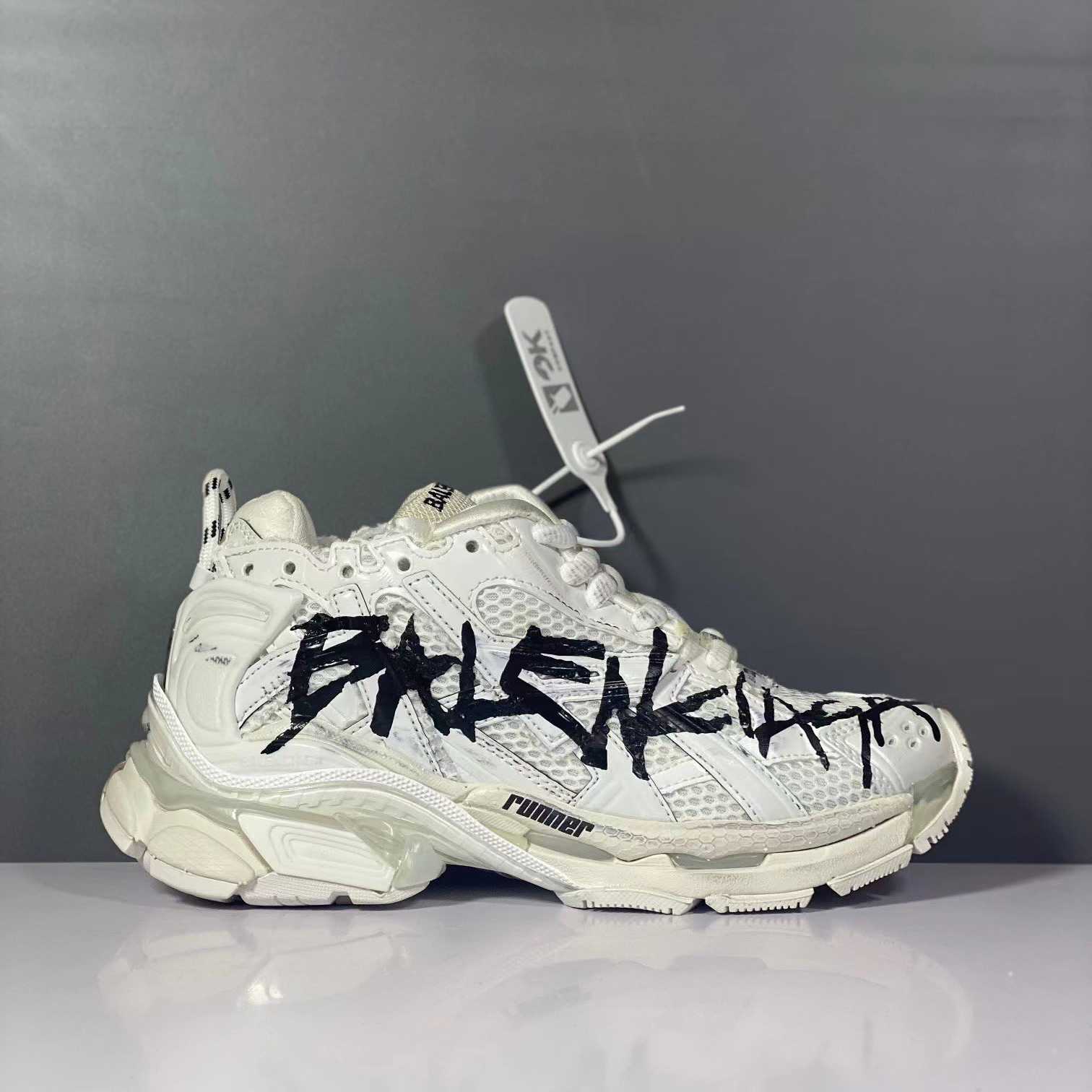 Balenciaga Runner Graffiti Sneaker In White - PerfectKickZ