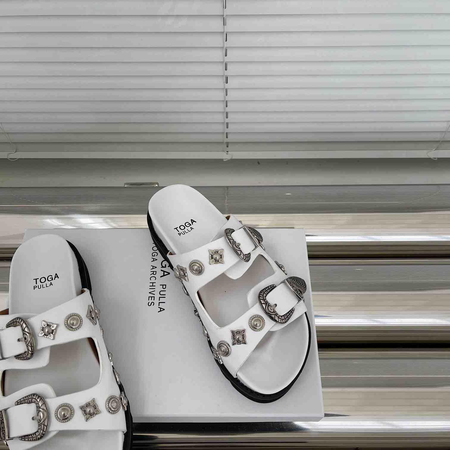 Toga Virilis Studded Leather Slides - PerfectKickZ