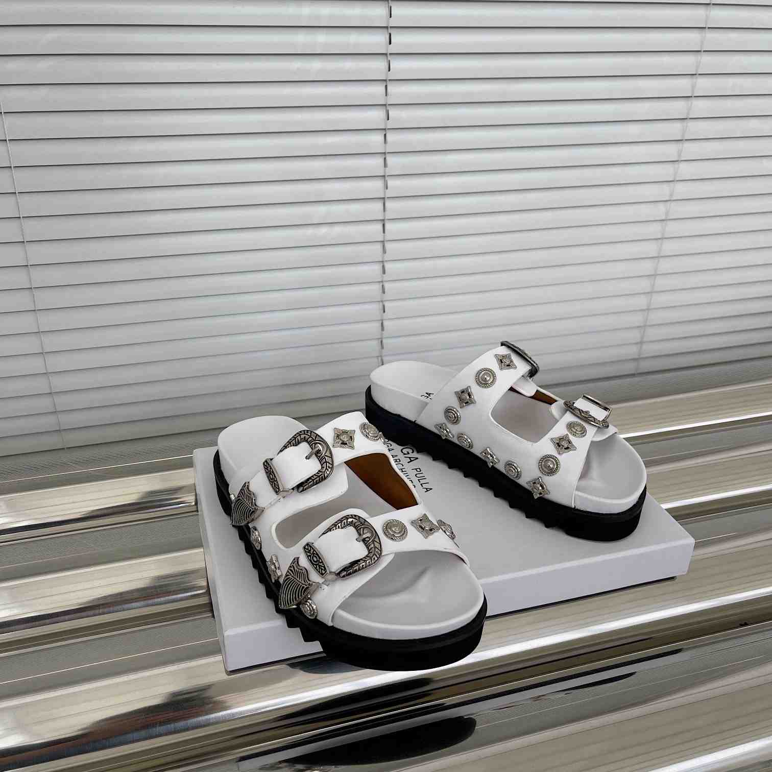 Toga Virilis Studded Leather Slides - PerfectKickZ