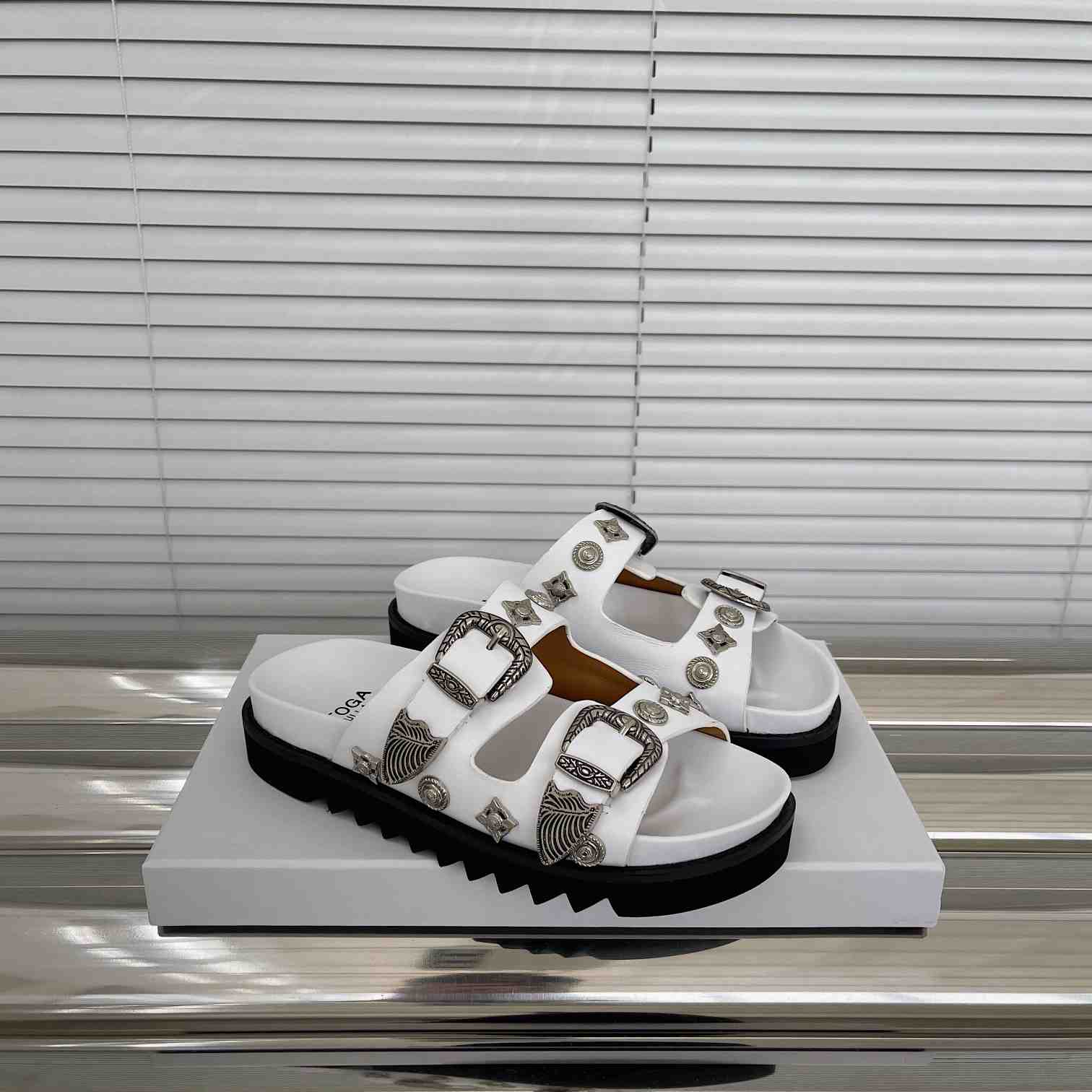 Toga Virilis Studded Leather Slides - PerfectKickZ