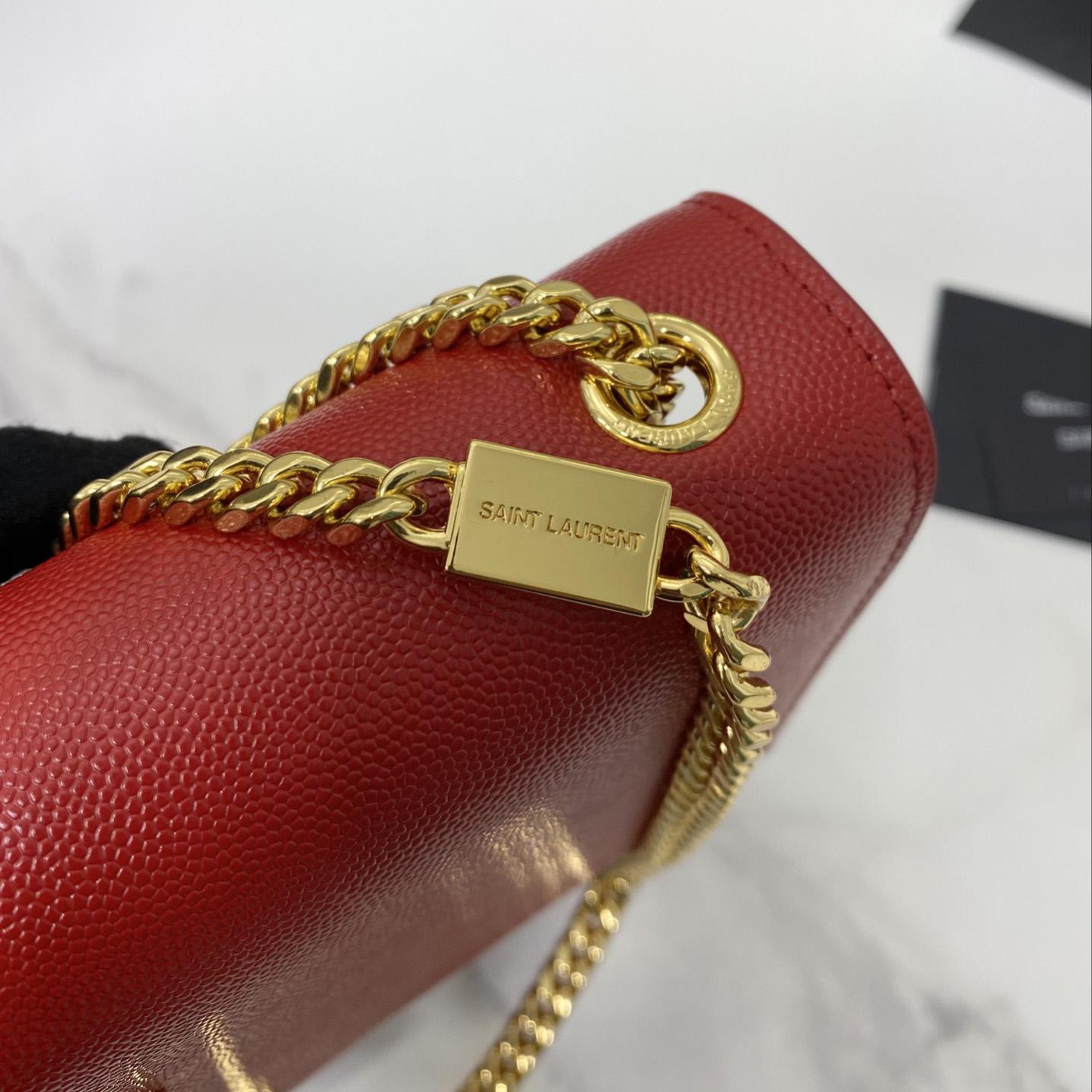 Saint Laurent Kate Medium Chain Bag In Grain De Poudre Embossed Leather - PerfectKickZ