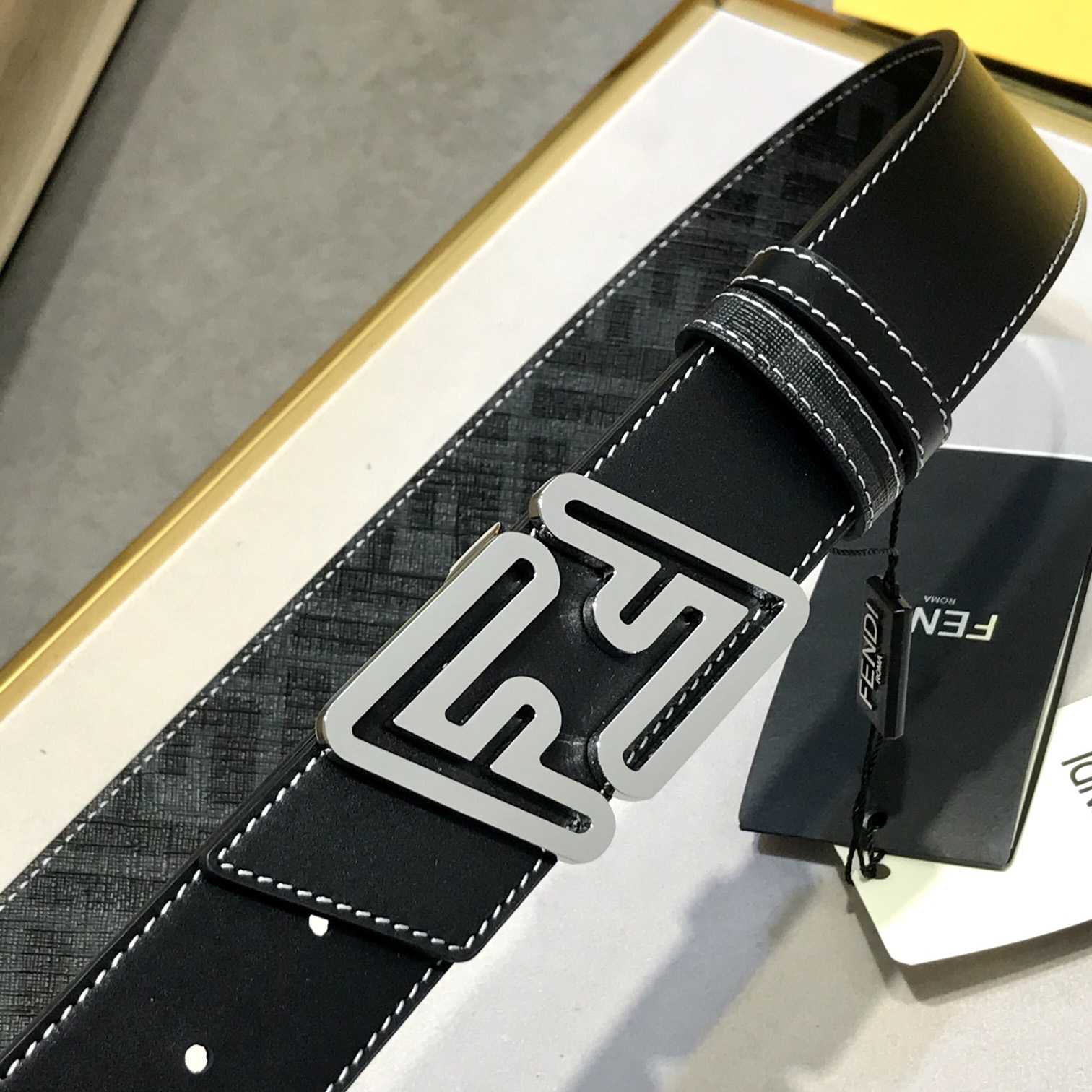 Fendi Black Leather Belt - PerfectKickZ