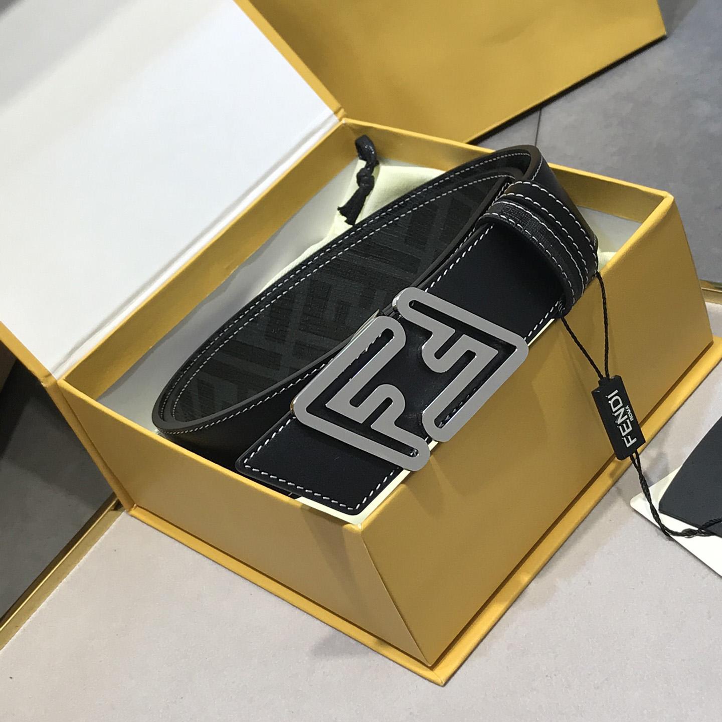 Fendi Black Leather Belt - PerfectKickZ