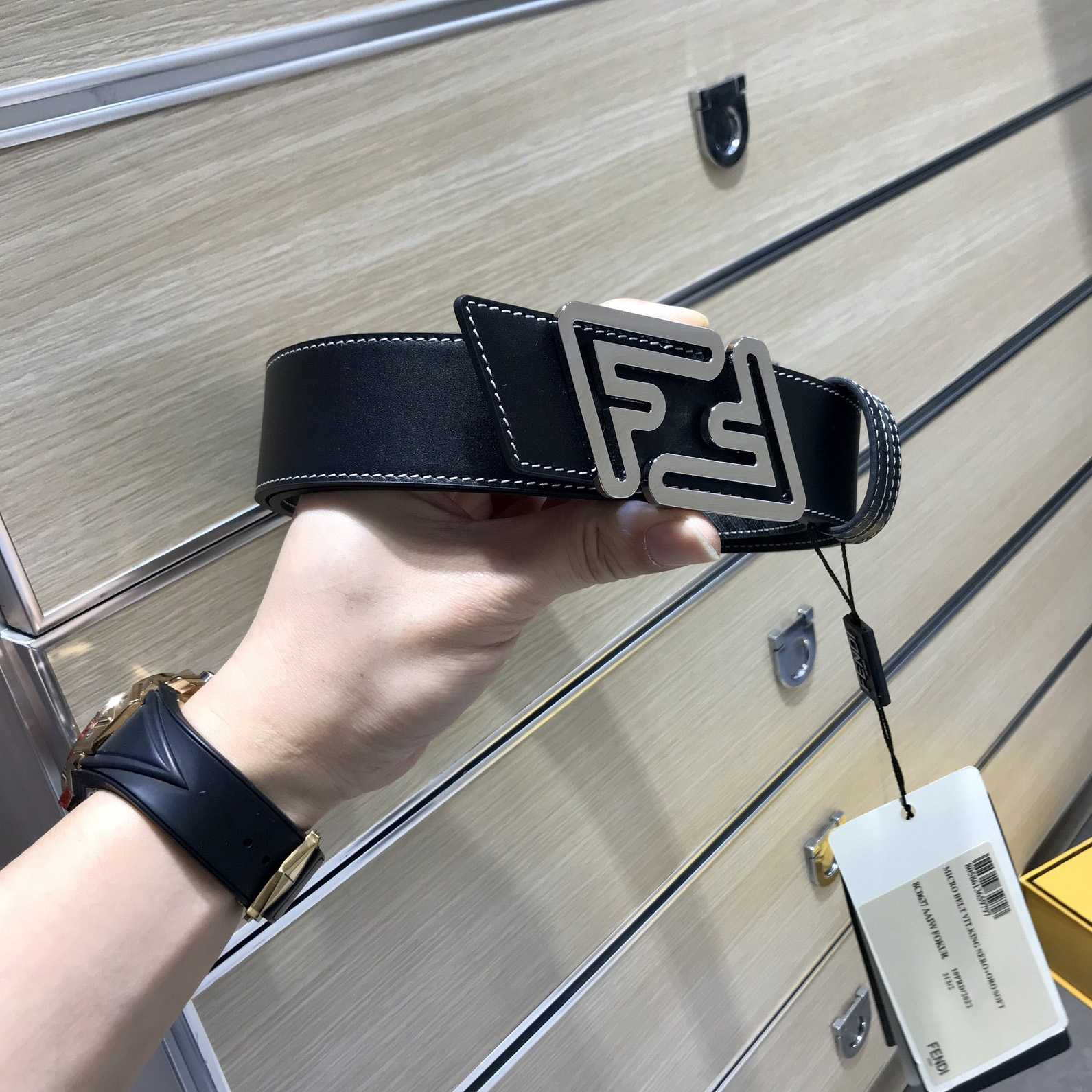 Fendi Black Leather Belt - PerfectKickZ