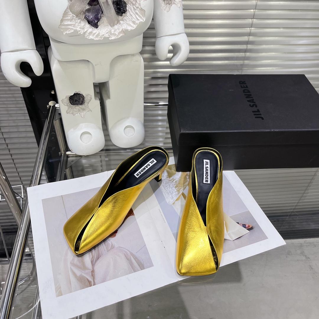 JIl Sander High-Heeled Leather Mules - PerfectKickZ