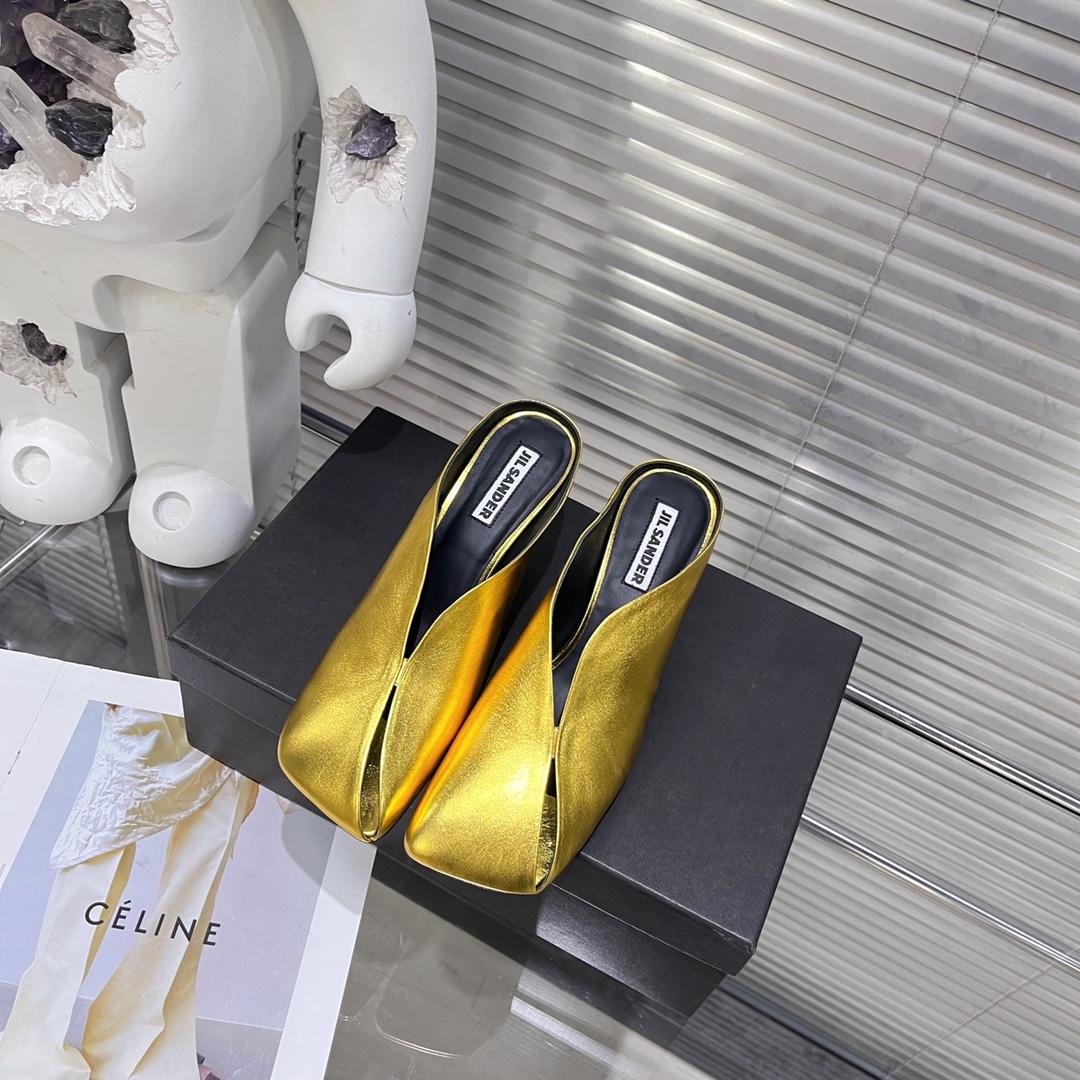 JIl Sander High-Heeled Leather Mules - 