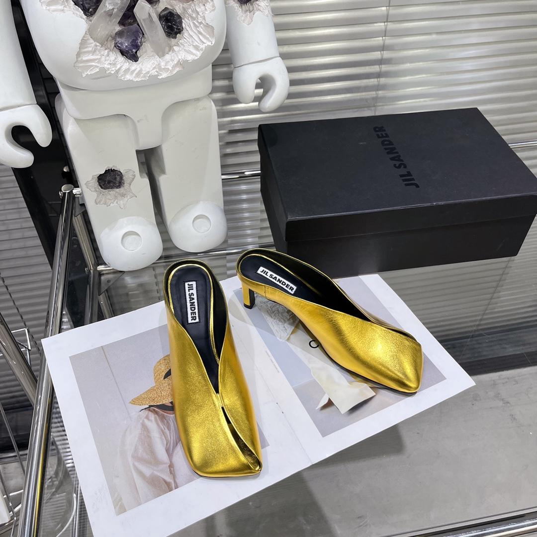 JIl Sander High-Heeled Leather Mules - 