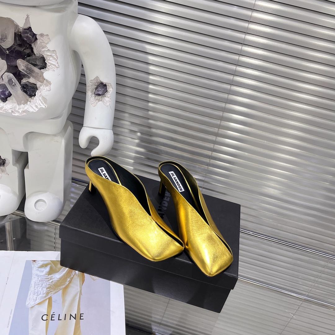 JIl Sander High-Heeled Leather Mules - PerfectKickZ