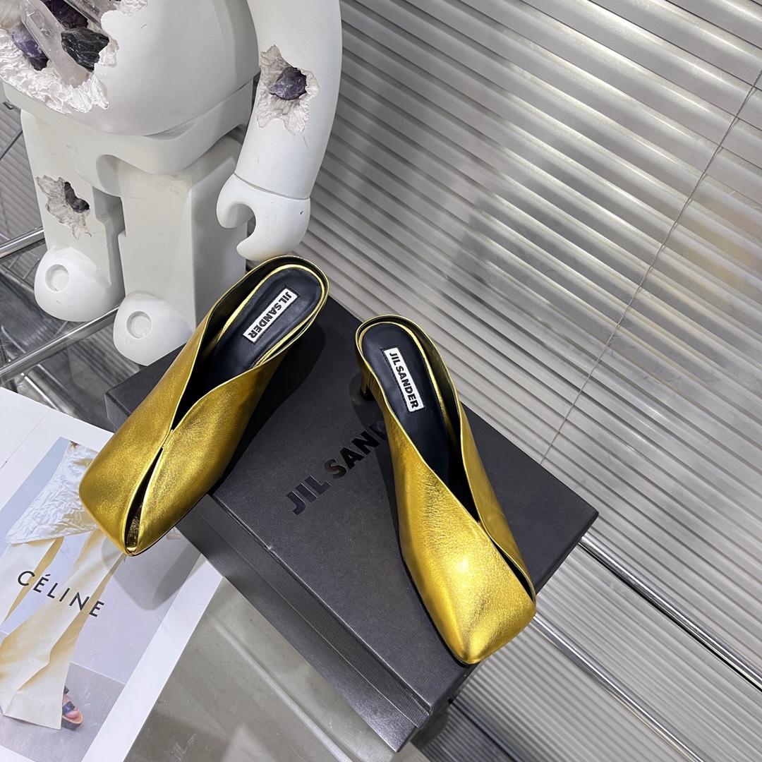JIl Sander High-Heeled Leather Mules - 