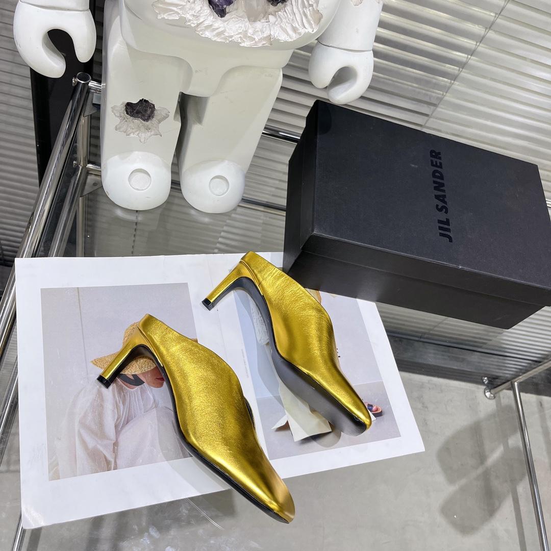 JIl Sander High-Heeled Leather Mules - 