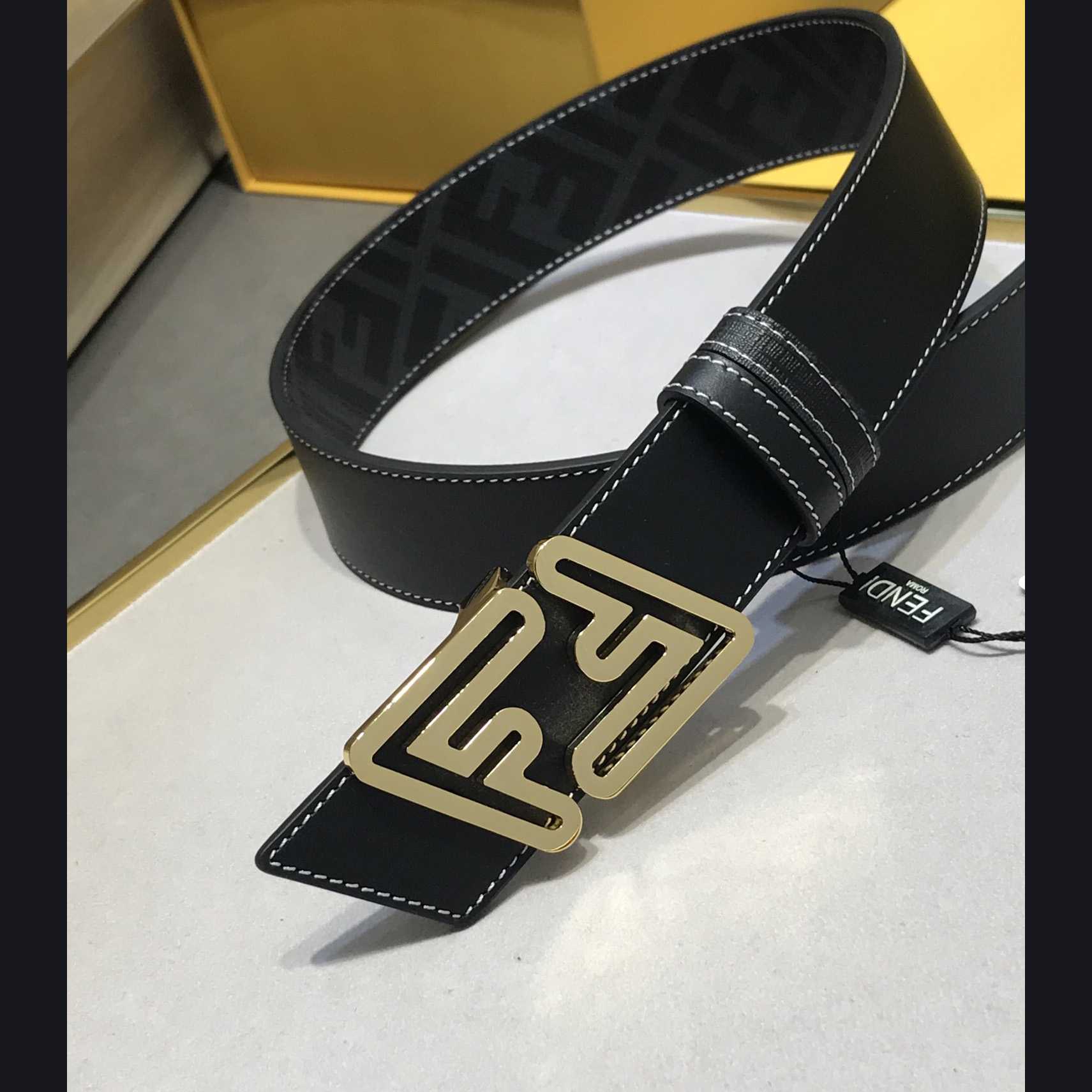 Fendi Black Leather Belt - PerfectKickZ