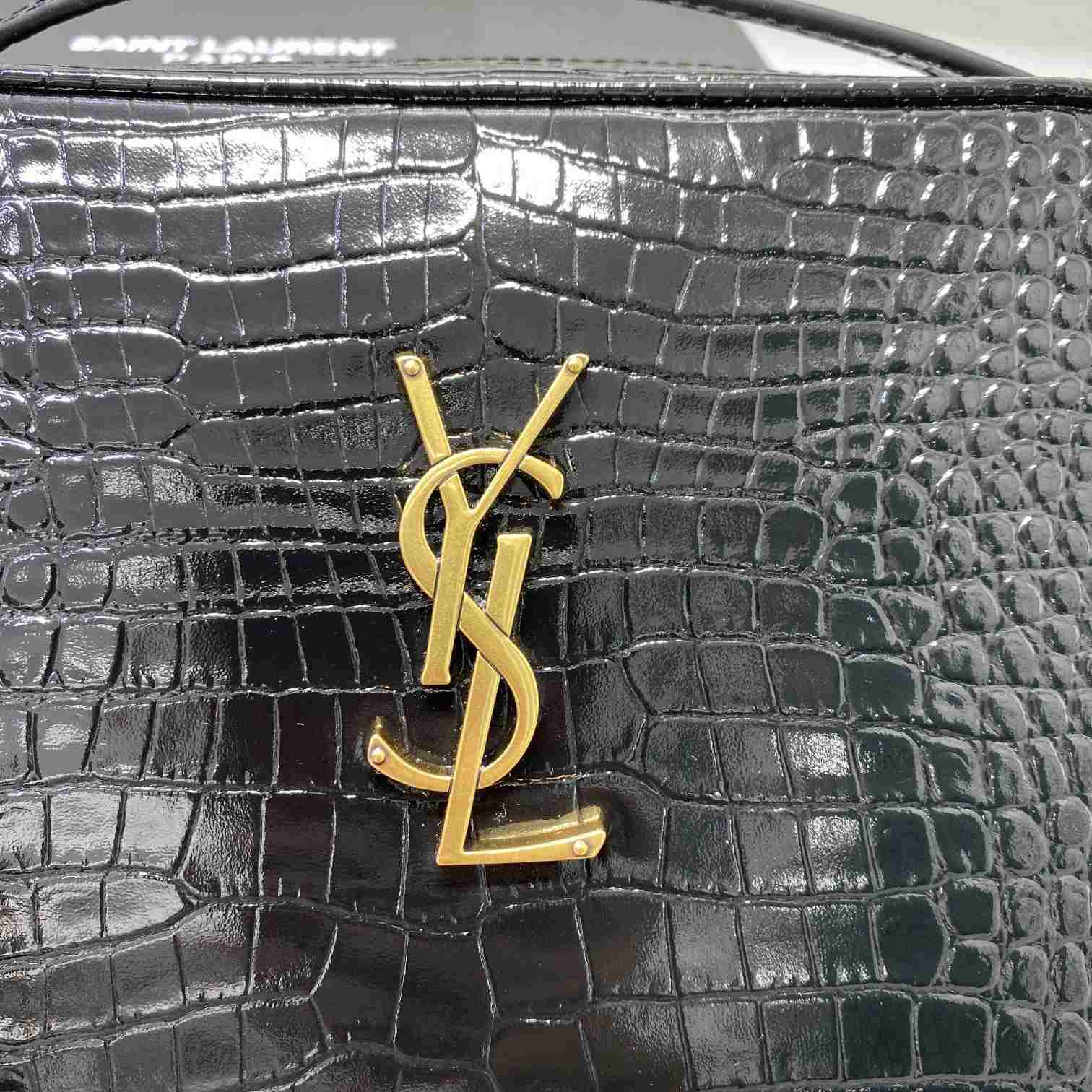 Saint Laurent Lou Camera Bag In Crocodile-Embossed Shiny Leather - PerfectKickZ