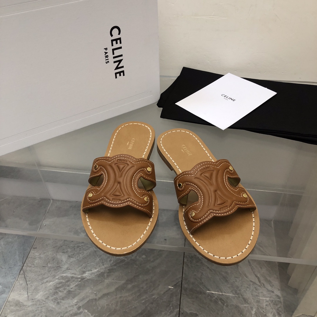 Celine Triomphe Mule In Calfskin - PerfectKickZ