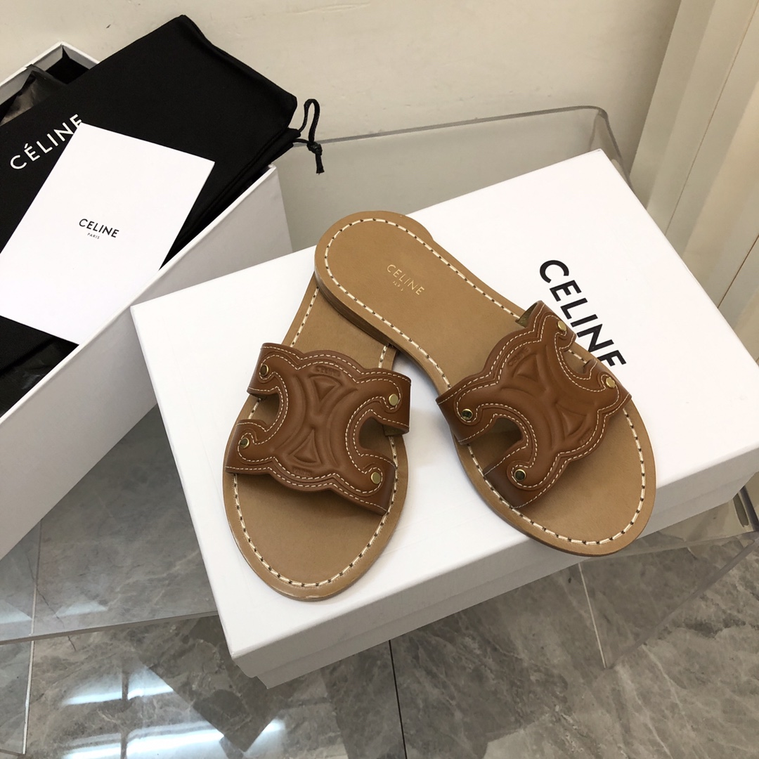 Celine Triomphe Mule In Calfskin - PerfectKickZ