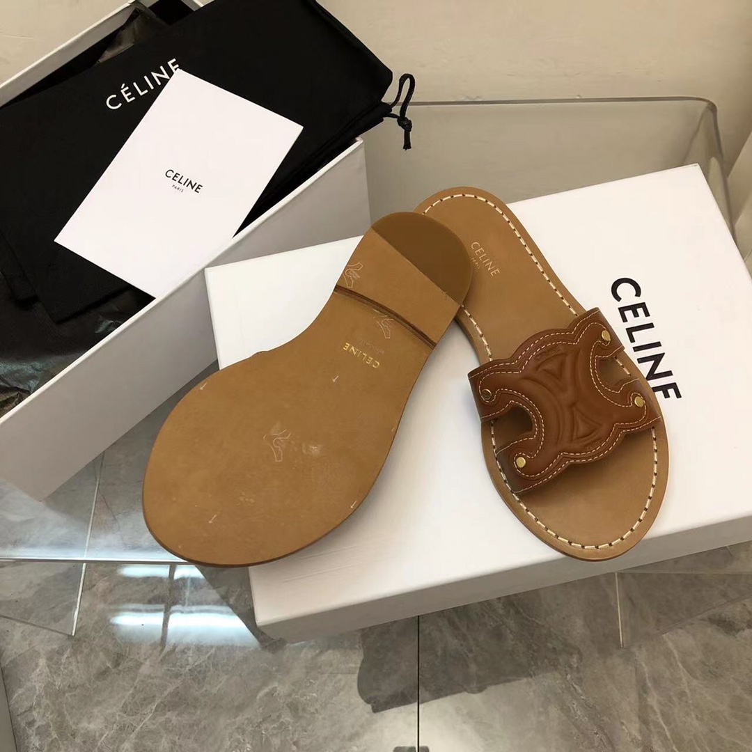 Celine Triomphe Mule In Calfskin - PerfectKickZ
