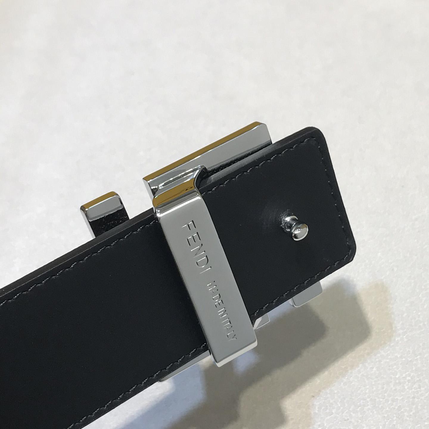 Fendi Black Reversible Leather Belt - PerfectKickZ