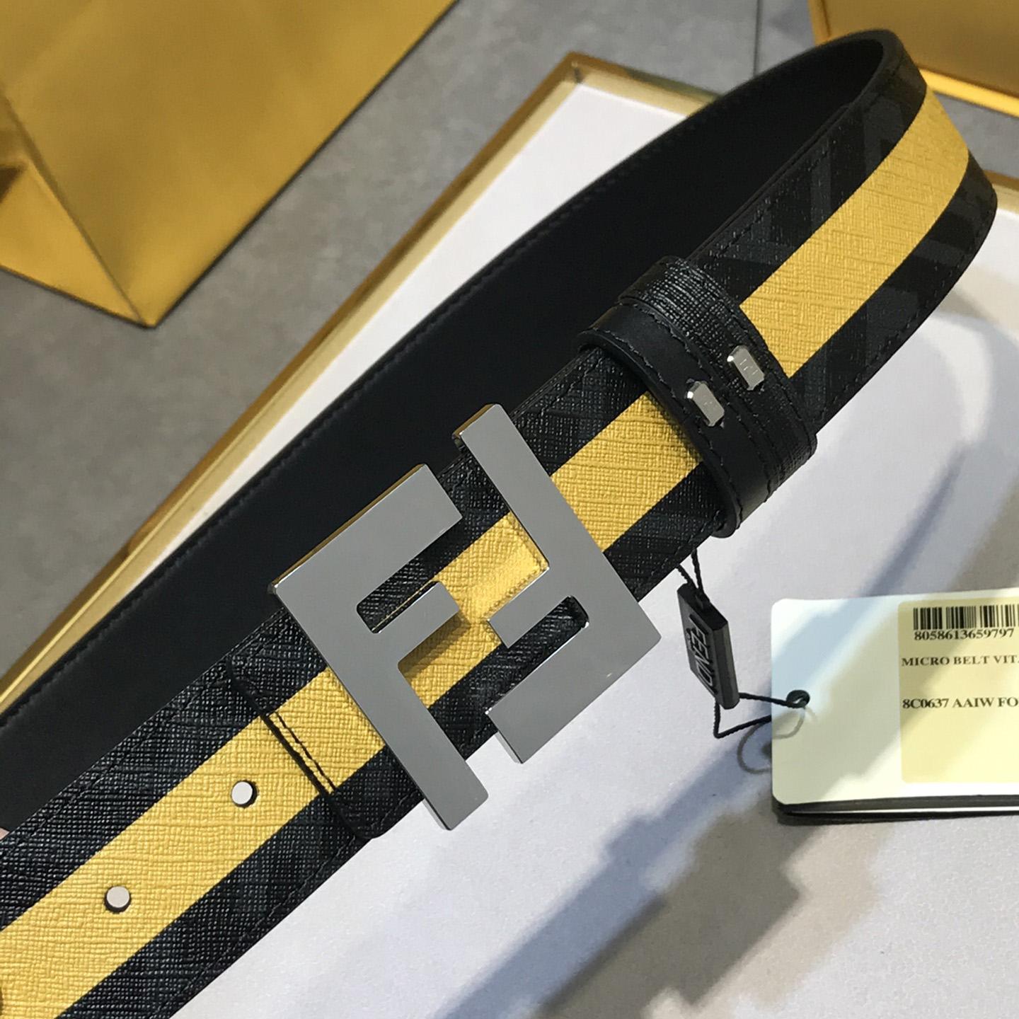 Fendi Black Reversible Leather Belt - PerfectKickZ
