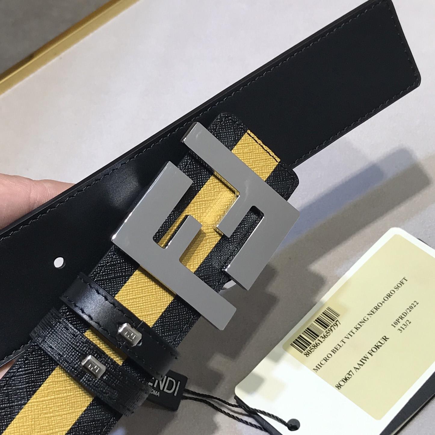 Fendi Black Reversible Leather Belt - PerfectKickZ
