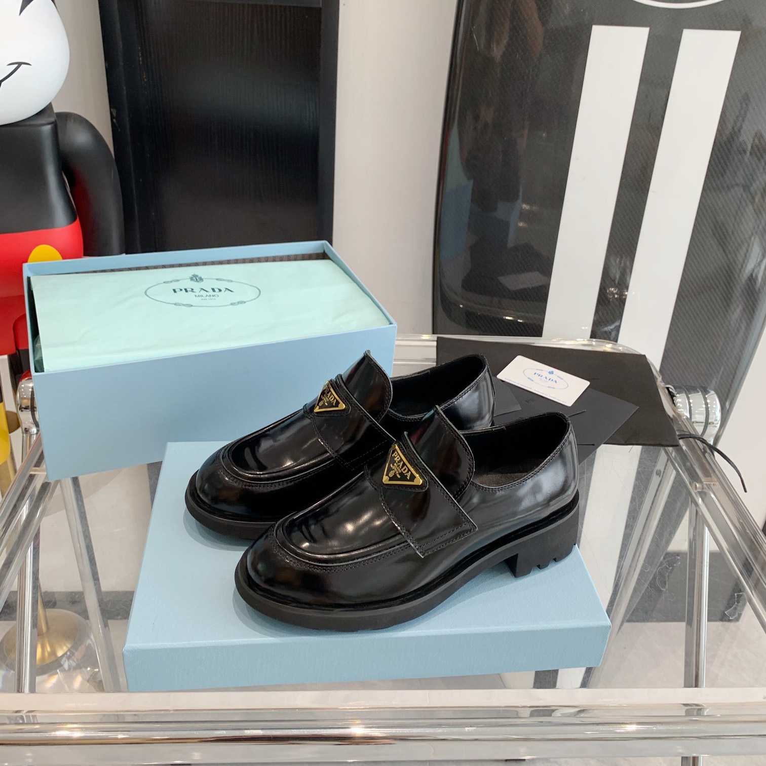 Prada Chocolate Brushed Leather Loafers - PerfectKickZ
