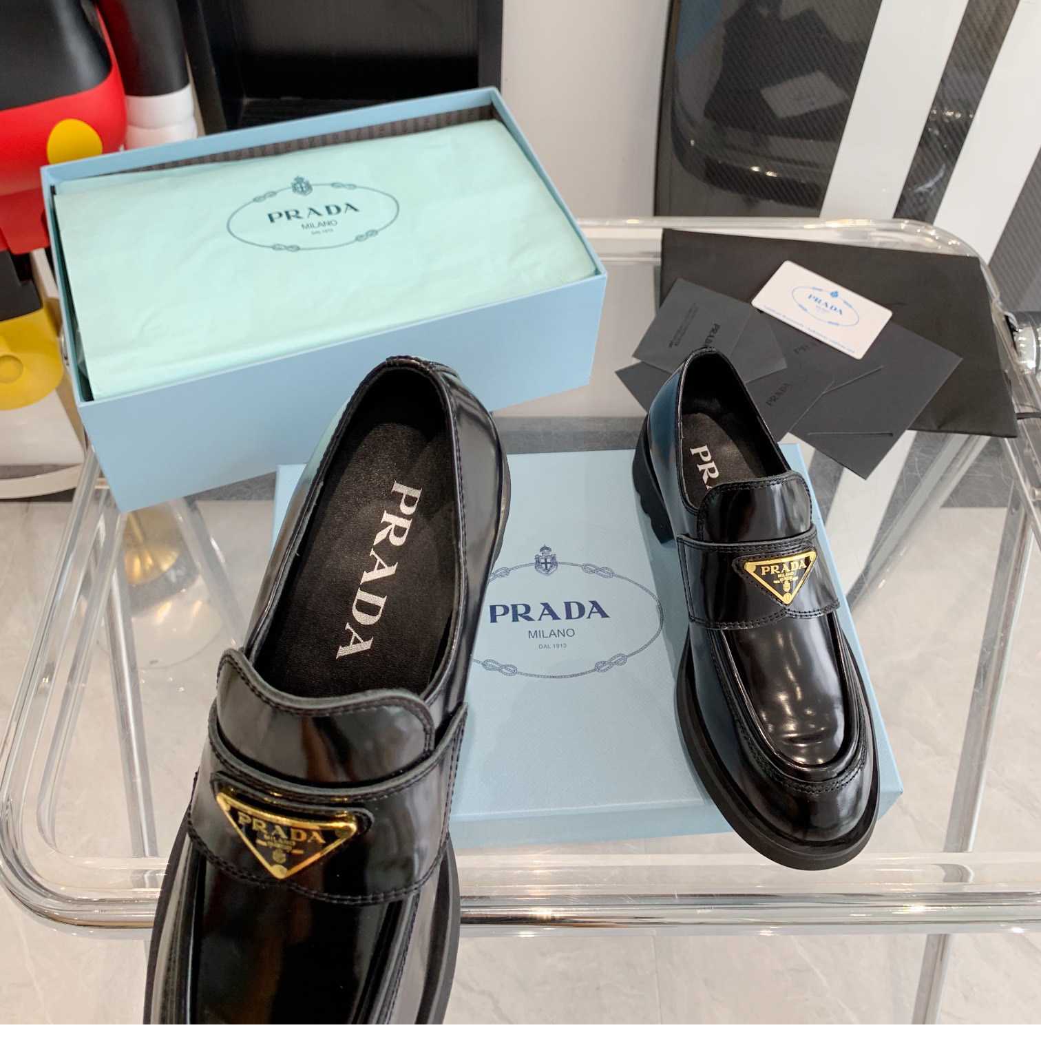 Prada Chocolate Brushed Leather Loafers - PerfectKickZ