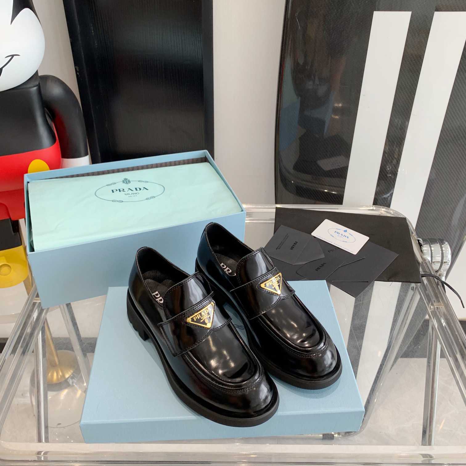 Prada Chocolate Brushed Leather Loafers - PerfectKickZ