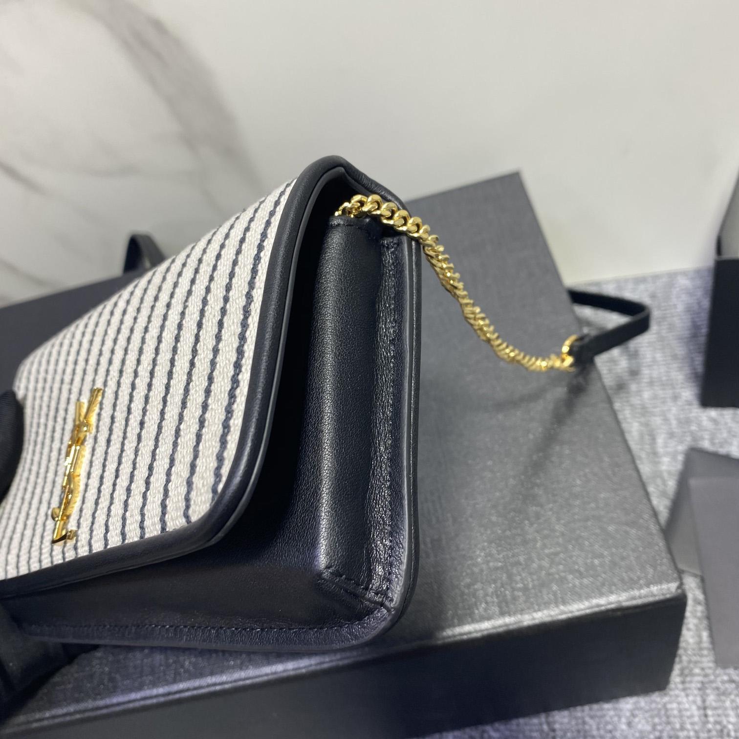 Saint Laurent Monogram Mini Striped-Canvas Cross-Body Bag (18x11x2cm) - PerfectKickZ