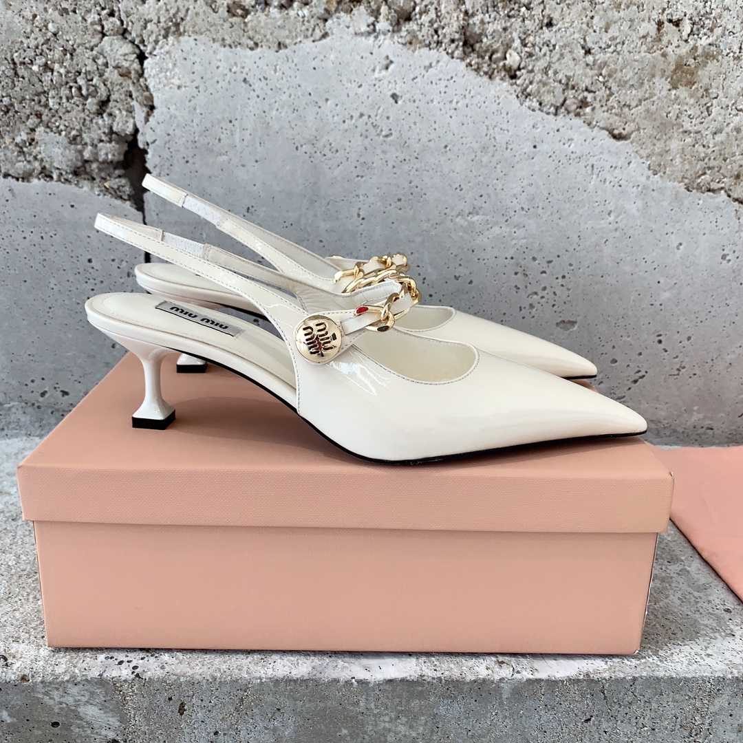 Miu Miu Patent Leather Slingback Pumps - PerfectKickZ