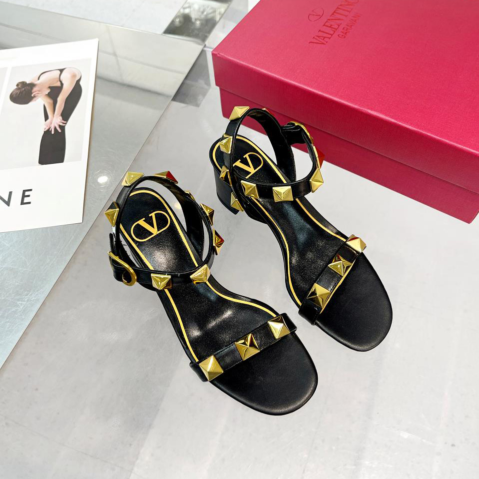 Valenti Roman Stud Calfskin Sandal   60mm - PerfectKickZ