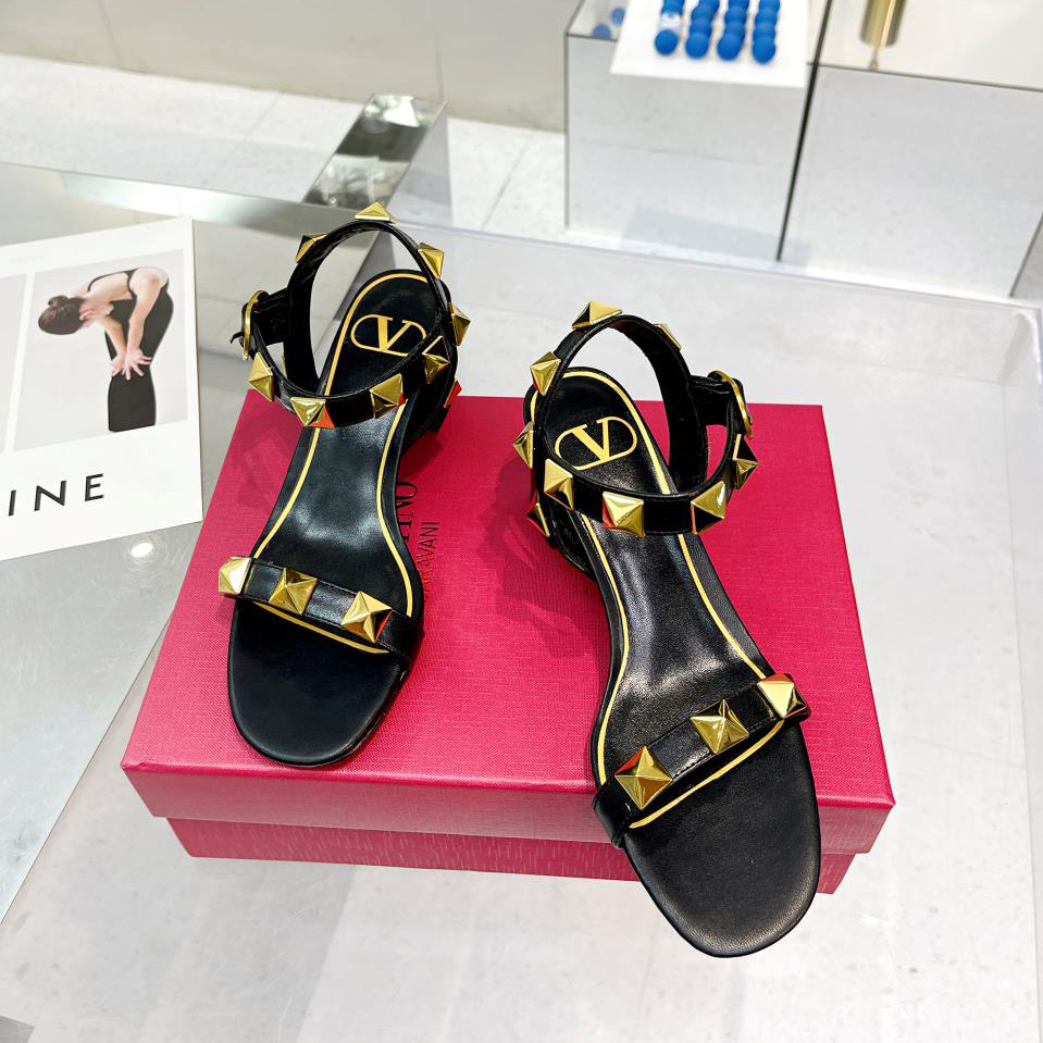 Valenti Roman Stud Calfskin Sandal   60mm - PerfectKickZ