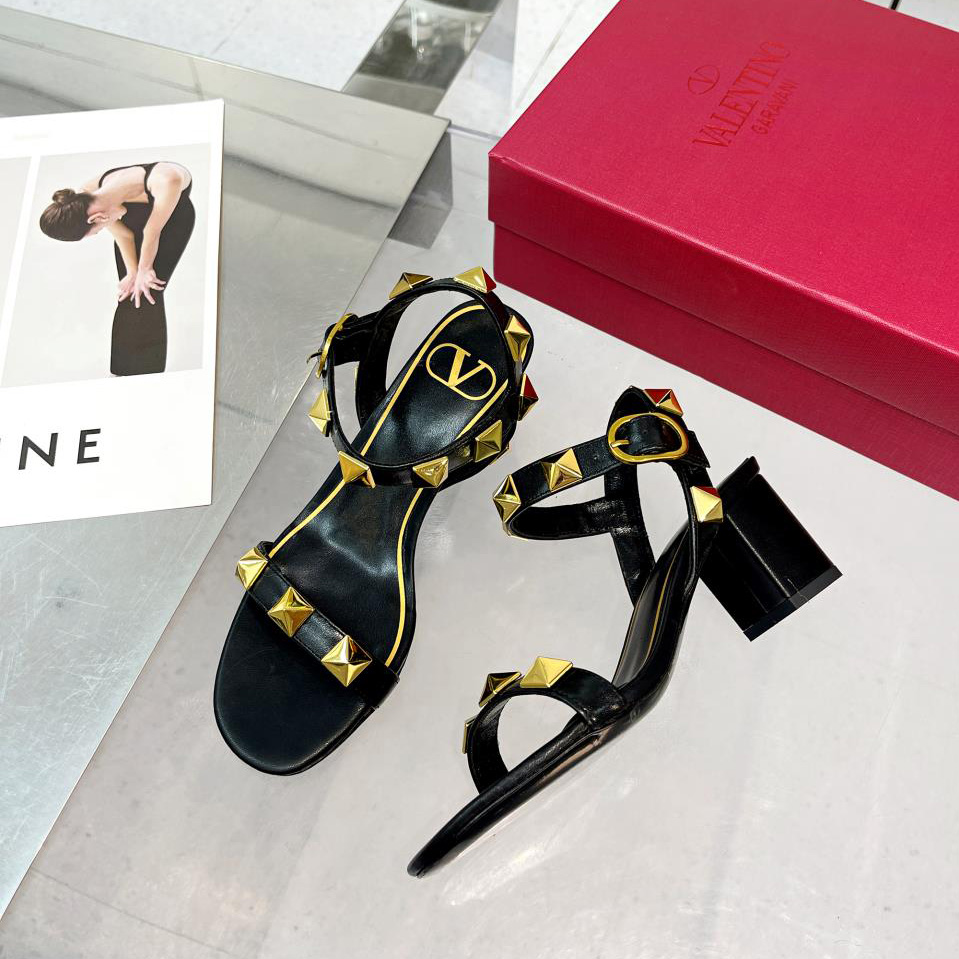 Valenti Roman Stud Calfskin Sandal   60mm - PerfectKickZ