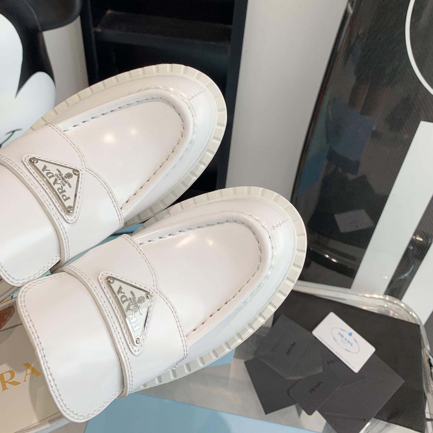 Prada Chocolate Brushed Leather Loafers - PerfectKickZ