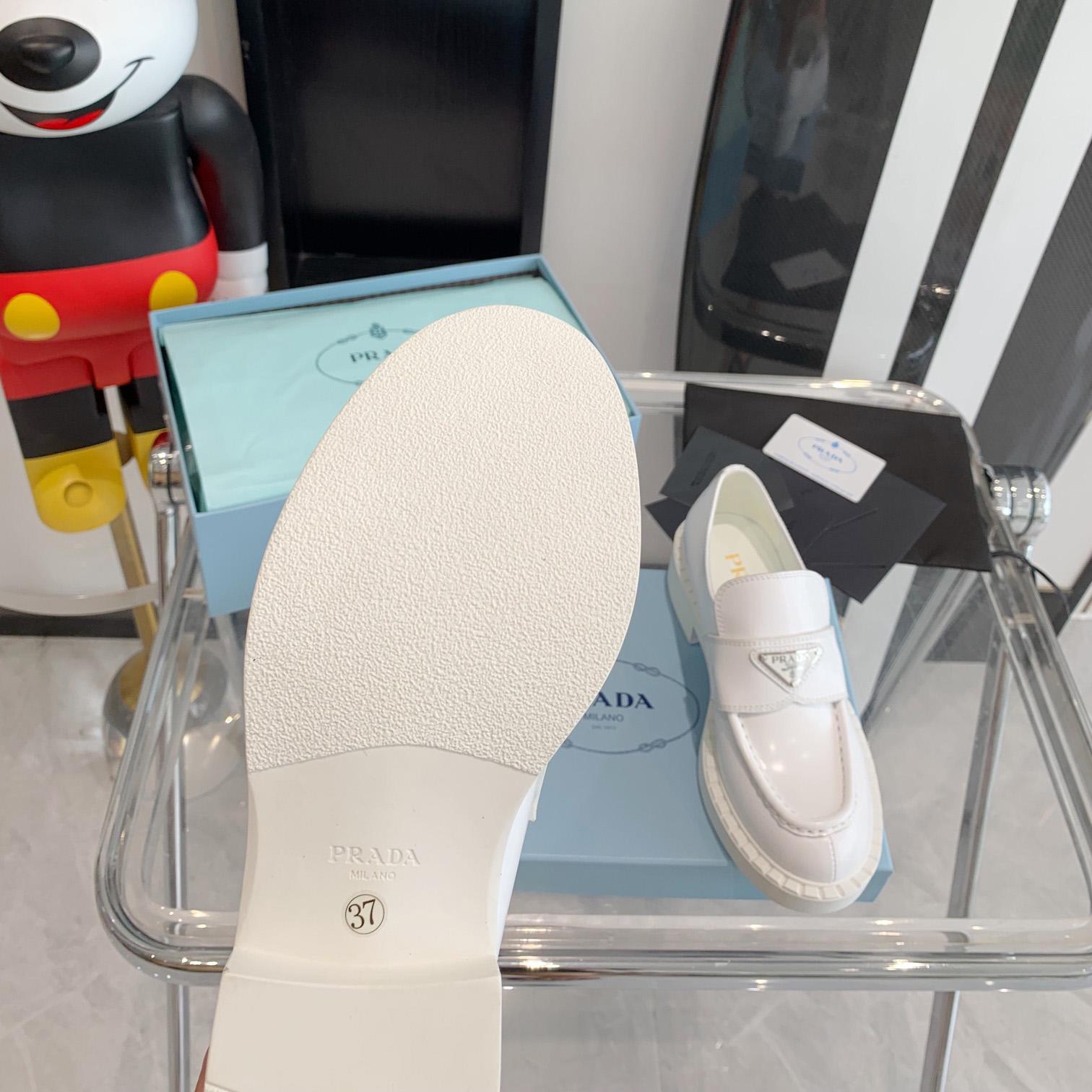Prada Chocolate Brushed Leather Loafers - PerfectKickZ