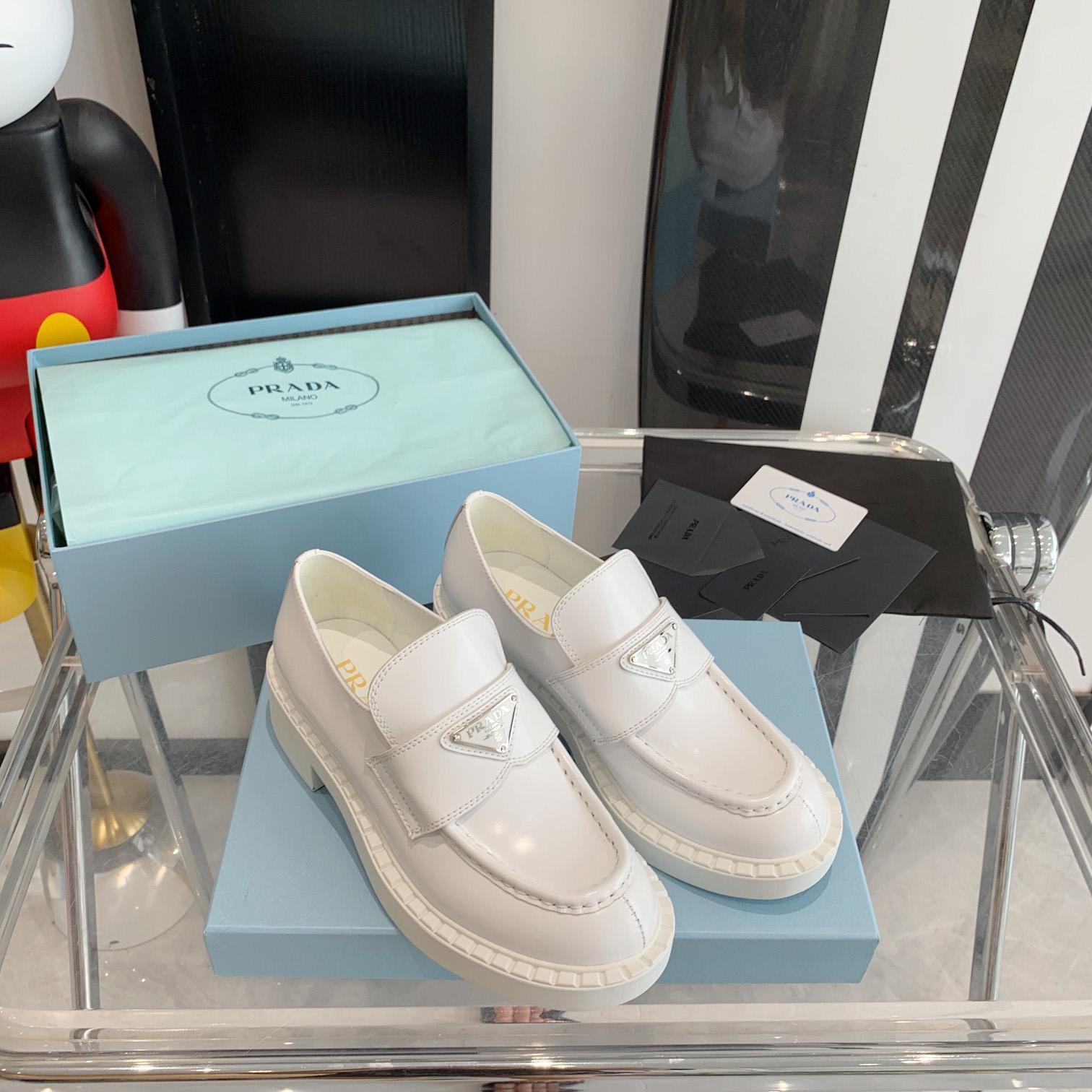 Prada Chocolate Brushed Leather Loafers - PerfectKickZ