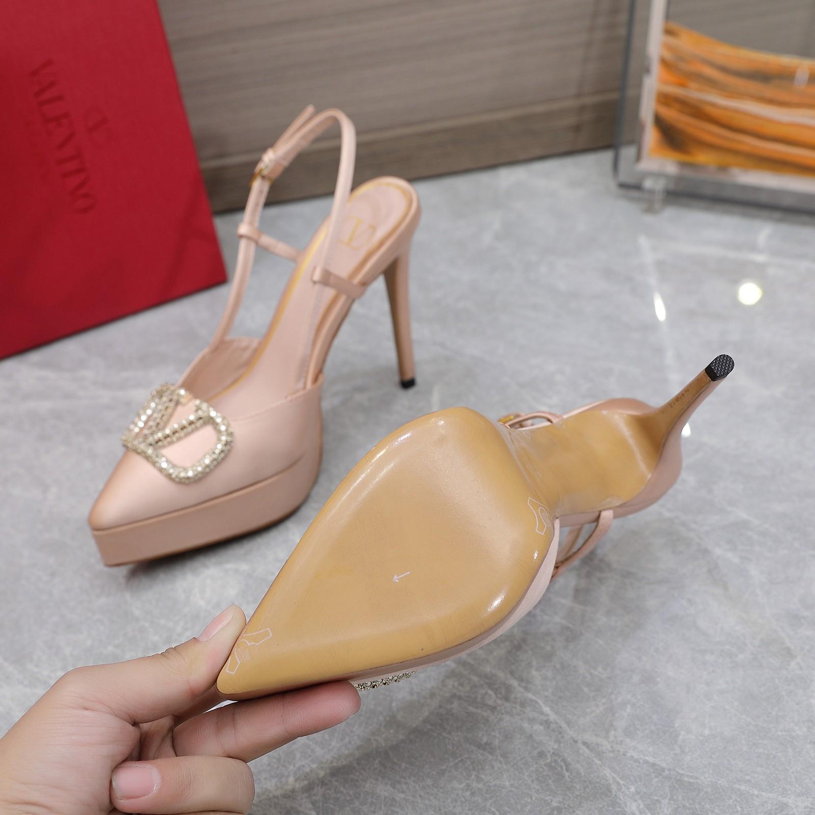 Valenti VLogo Signature Satin Slingback Platform Pumps - PerfectKickZ