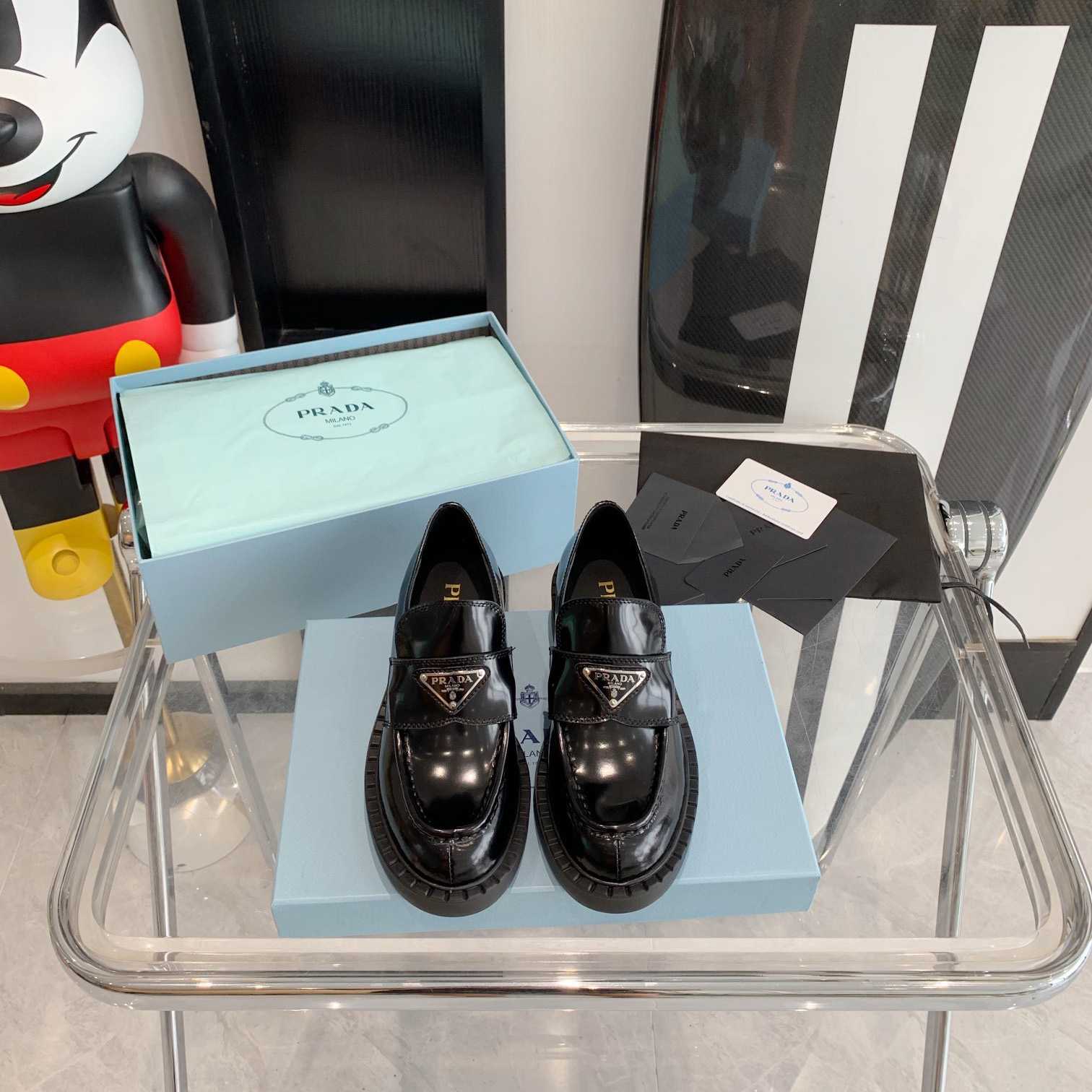Prada Chocolate Brushed Leather Loafers - PerfectKickZ
