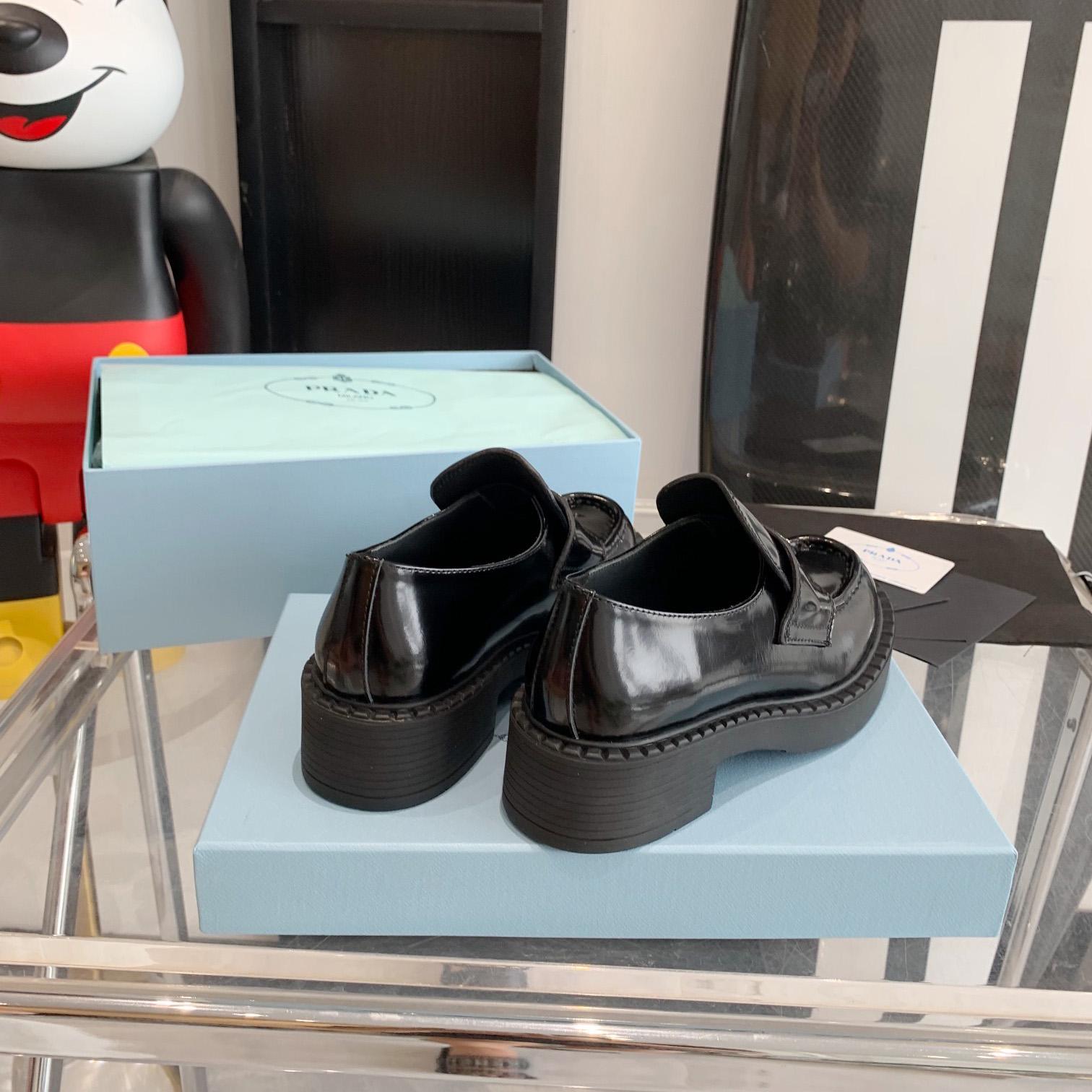 Prada Chocolate Brushed Leather Loafers - PerfectKickZ