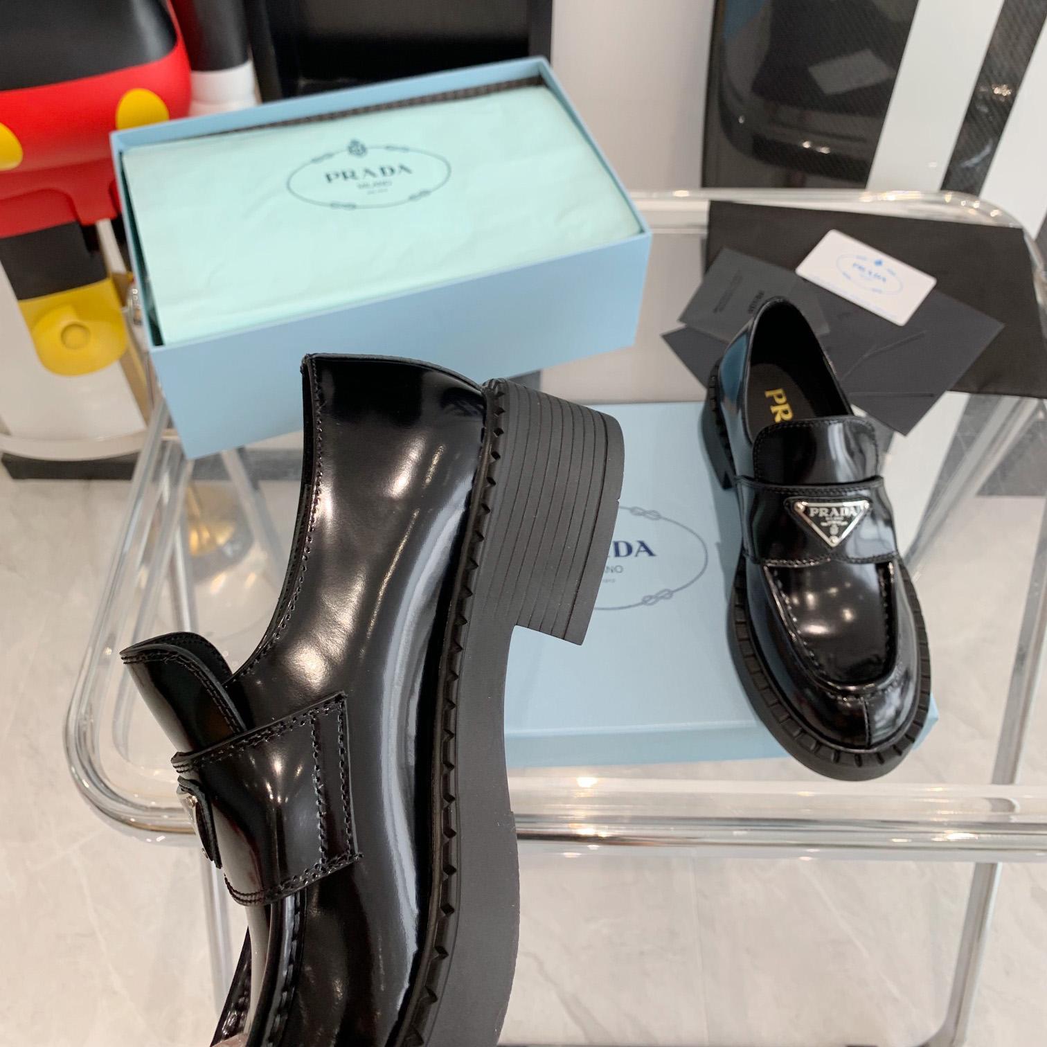Prada Chocolate Brushed Leather Loafers - PerfectKickZ