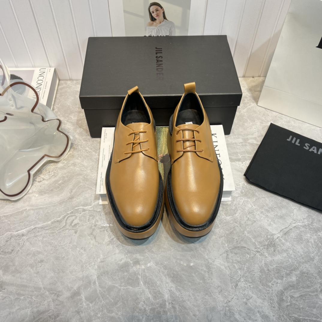 JIl Sander Brown Wedge Lace-Ups - PerfectKickZ