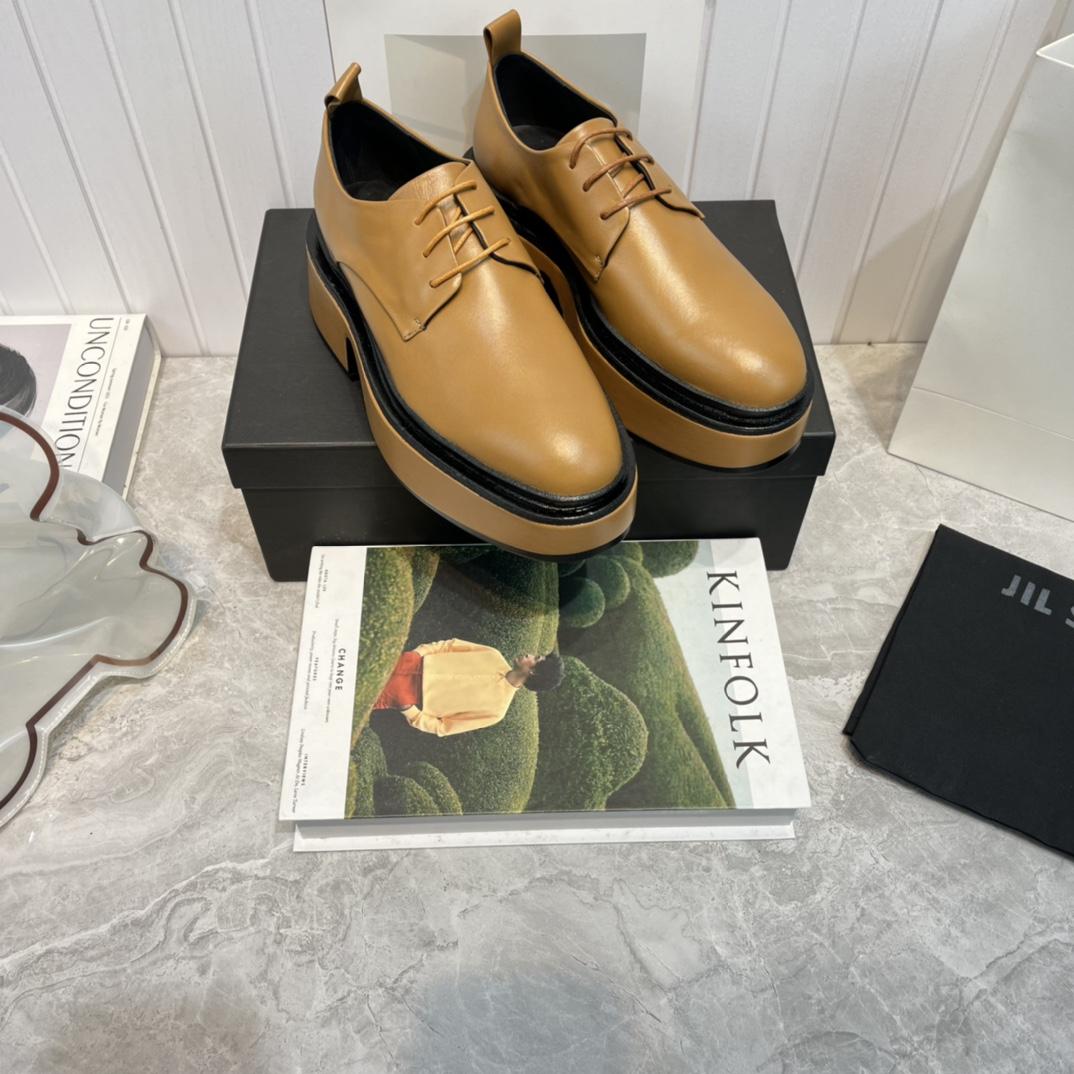 JIl Sander Brown Wedge Lace-Ups - PerfectKickZ