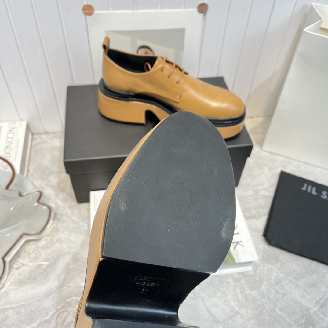 JIl Sander Brown Wedge Lace-Ups - PerfectKickZ