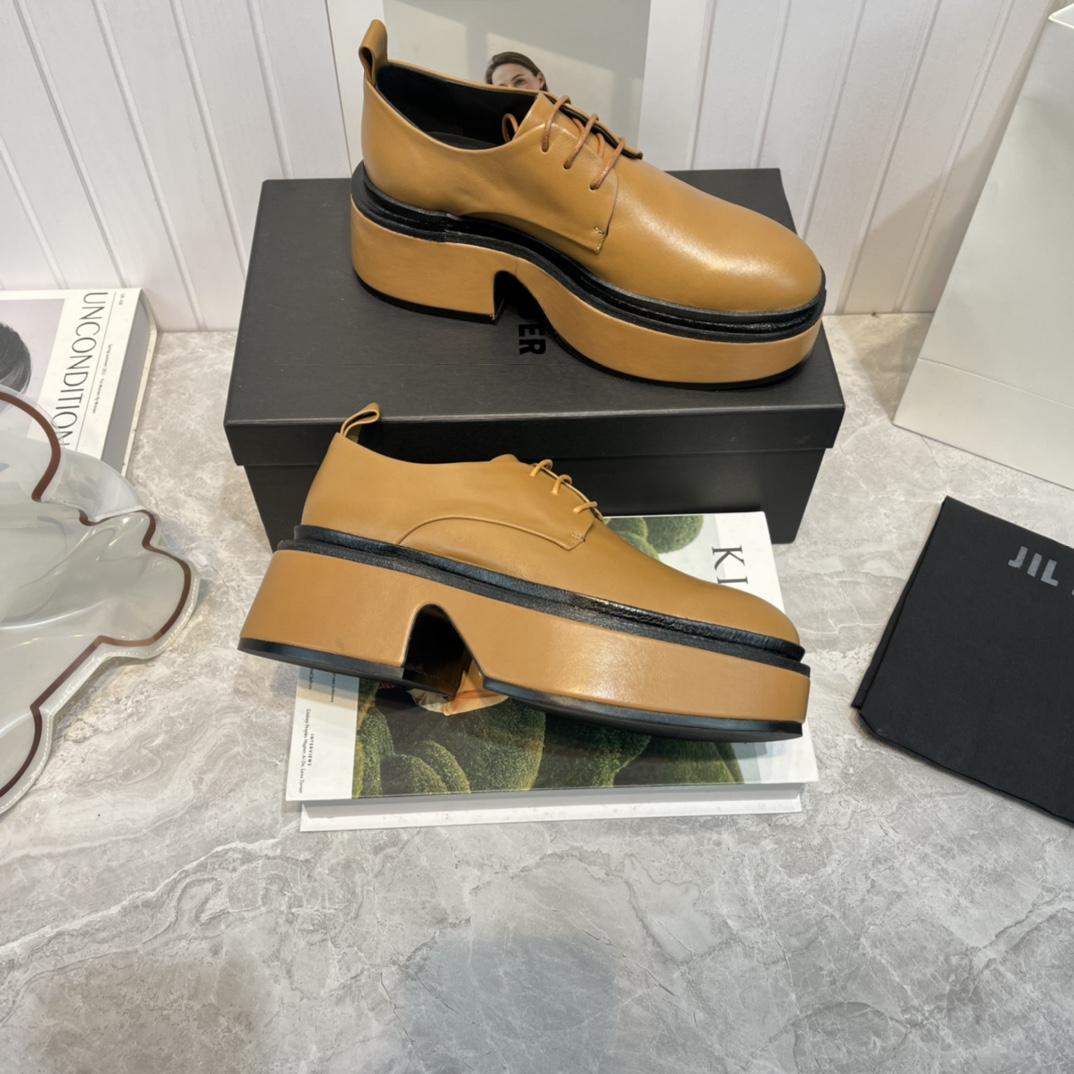 JIl Sander Brown Wedge Lace-Ups - PerfectKickZ