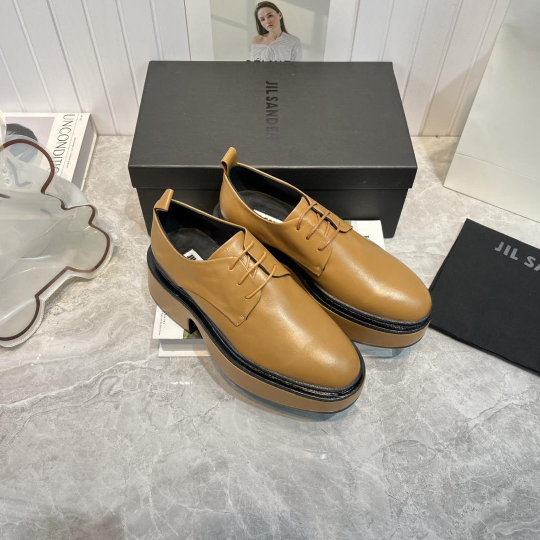 JIl Sander Brown Wedge Lace-Ups - PerfectKickZ