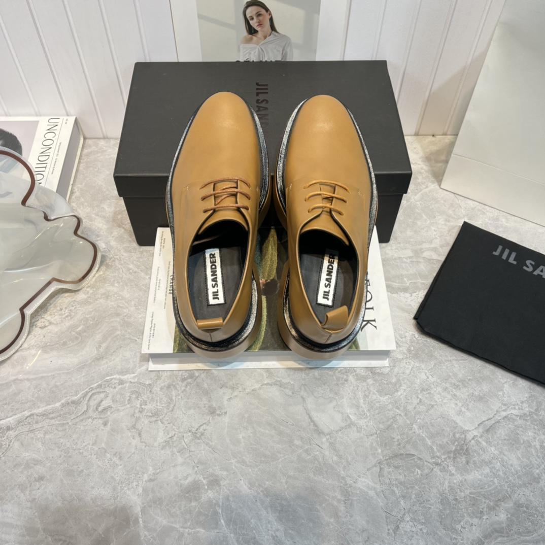 JIl Sander Brown Wedge Lace-Ups - PerfectKickZ